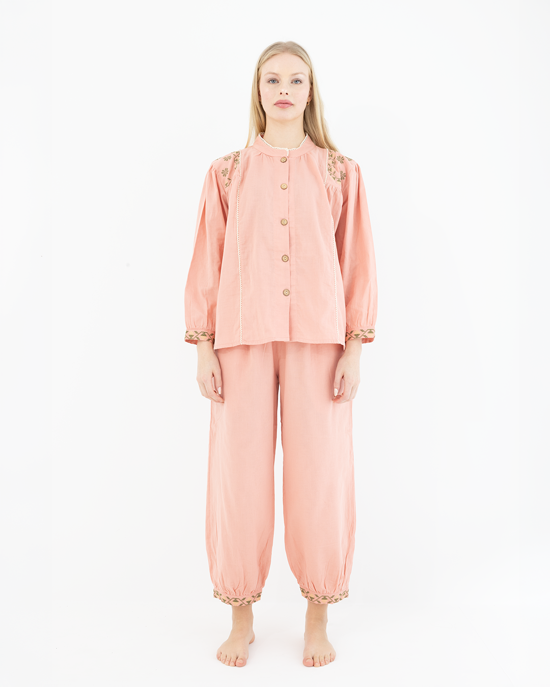 Seraphina Embroidered Cotton Pyjama Set