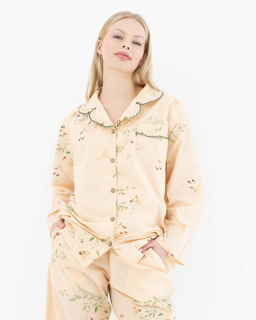 Aurora Embroidered Cotton Pyjama Set