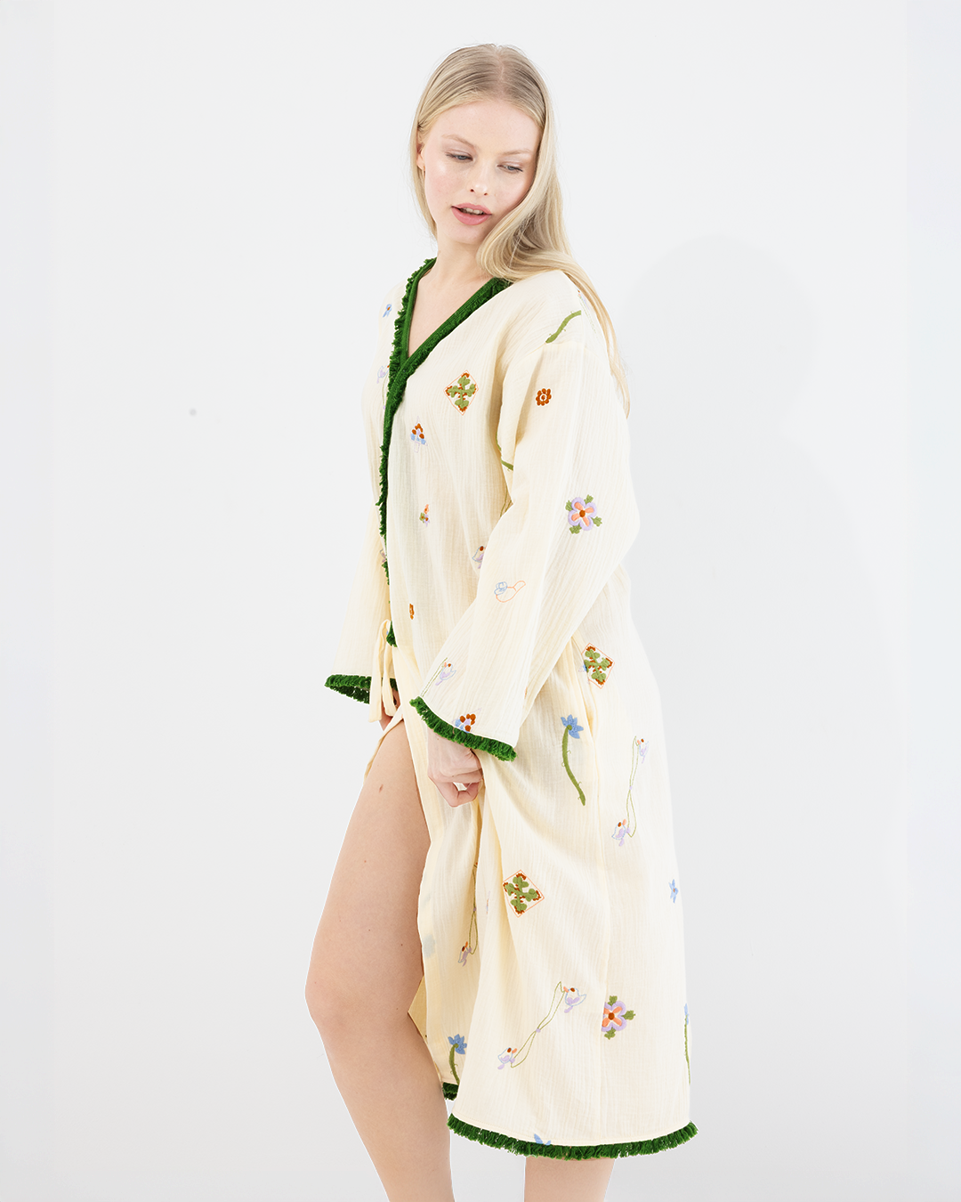 Serena Embroidered Cotton Robe