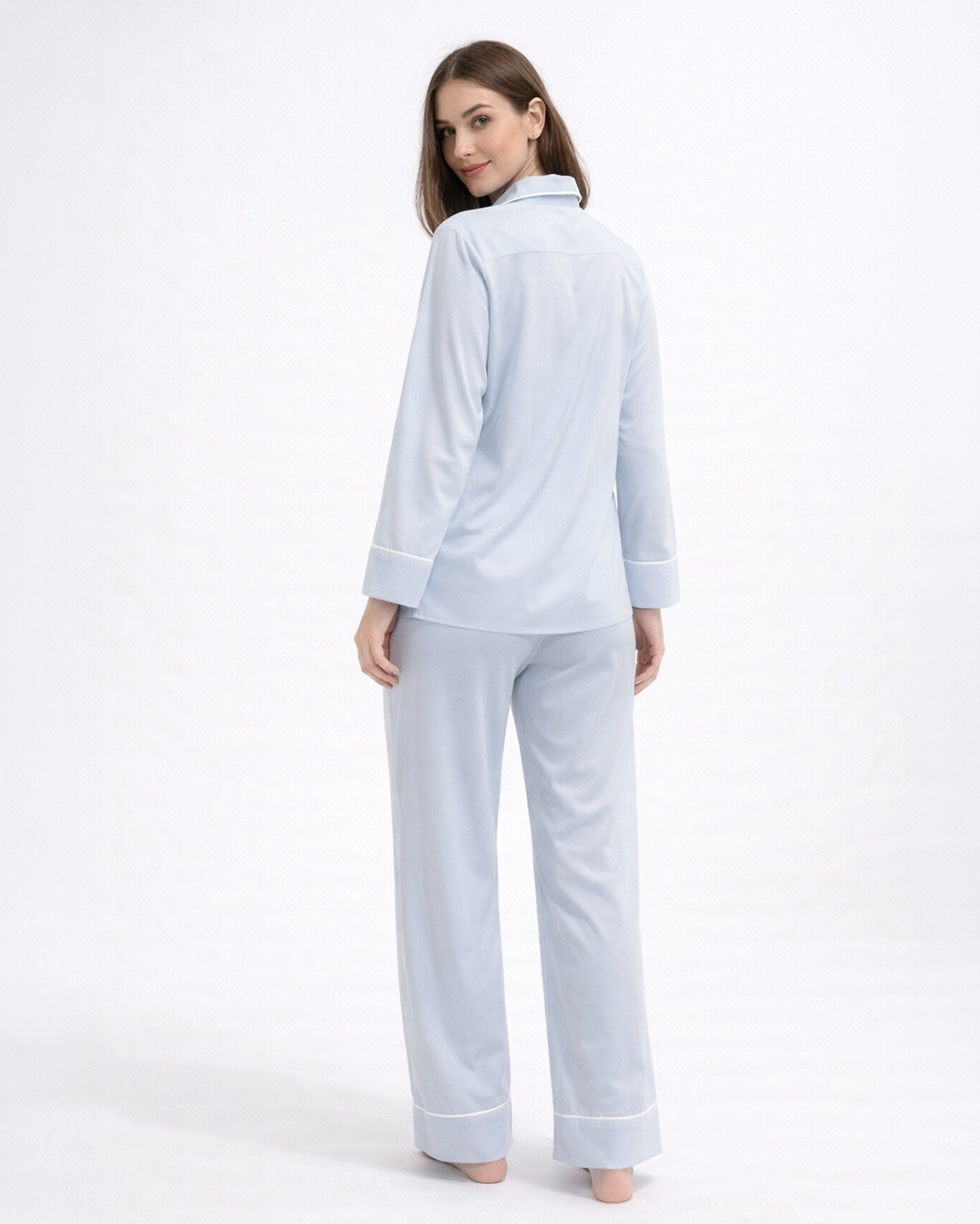 Bamboo Cotton Pyjama Set Women - Embroidered Soft Cotton Sleepwear - Iris
