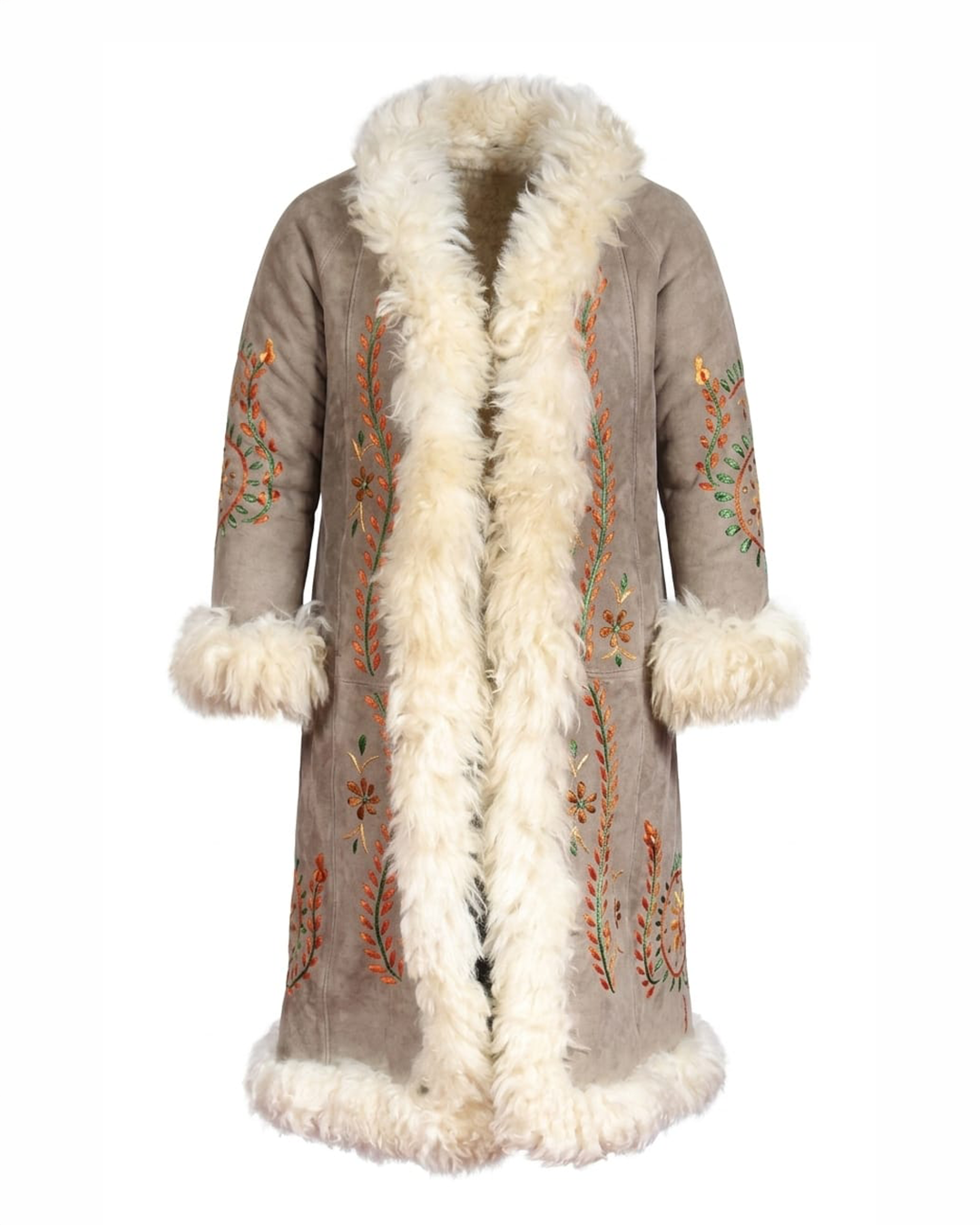 The Samarkand Heritage Malika Embroidered Shearling Coat | Design in London | 100% Artisan Handcrafted