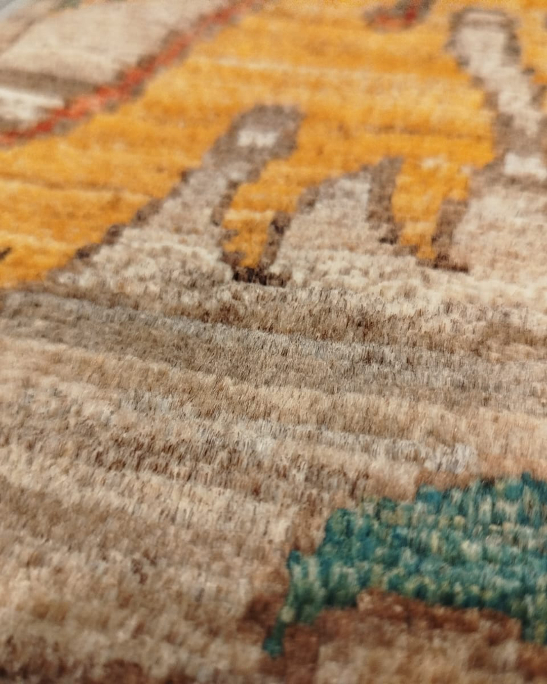 Karakul Botanical Taupe Hand-Knotted Wool Runner Rug - 81cm x 368cm
