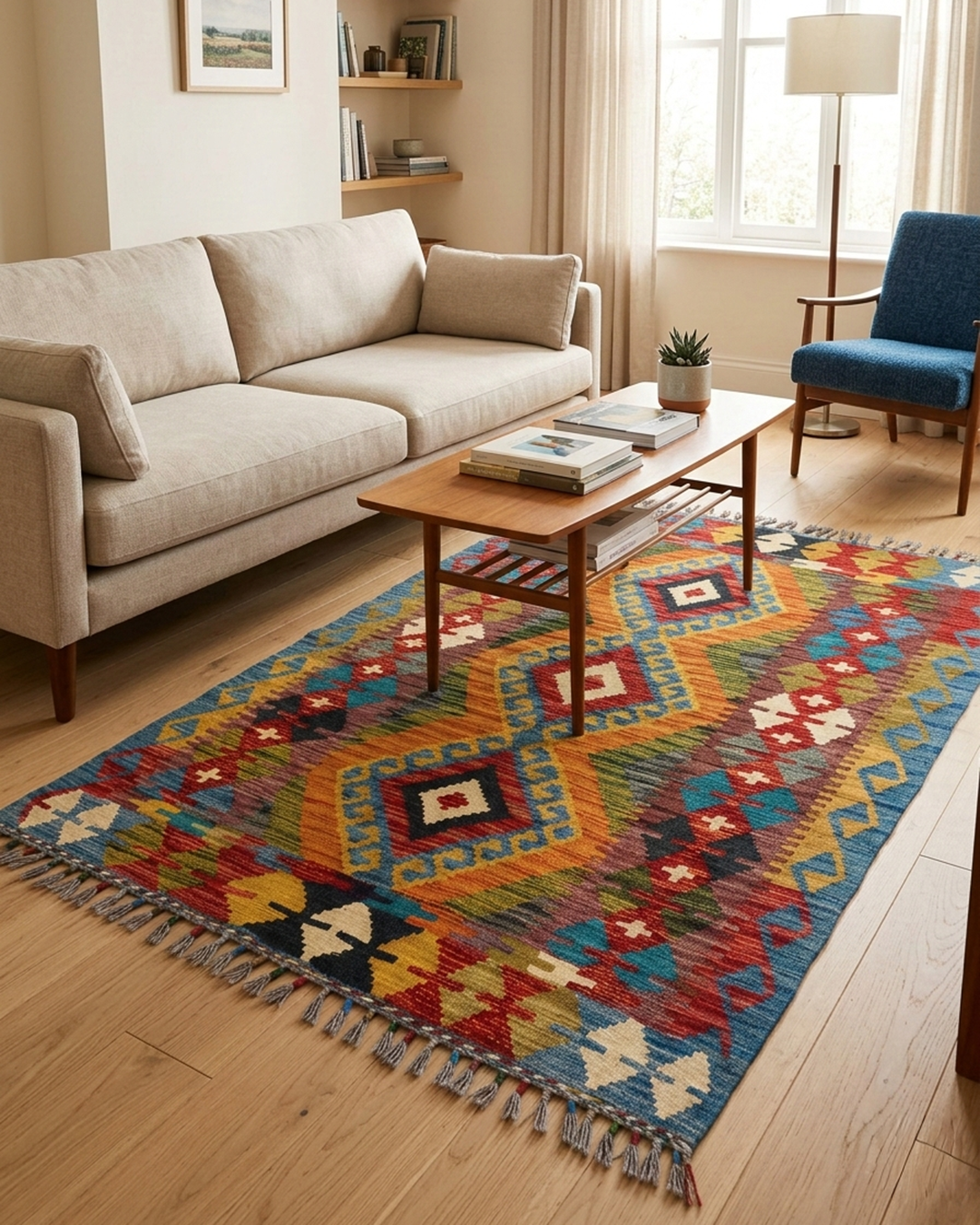 AFGHAN HANDCRAFTED KILIM | TURKMEN STYLE |