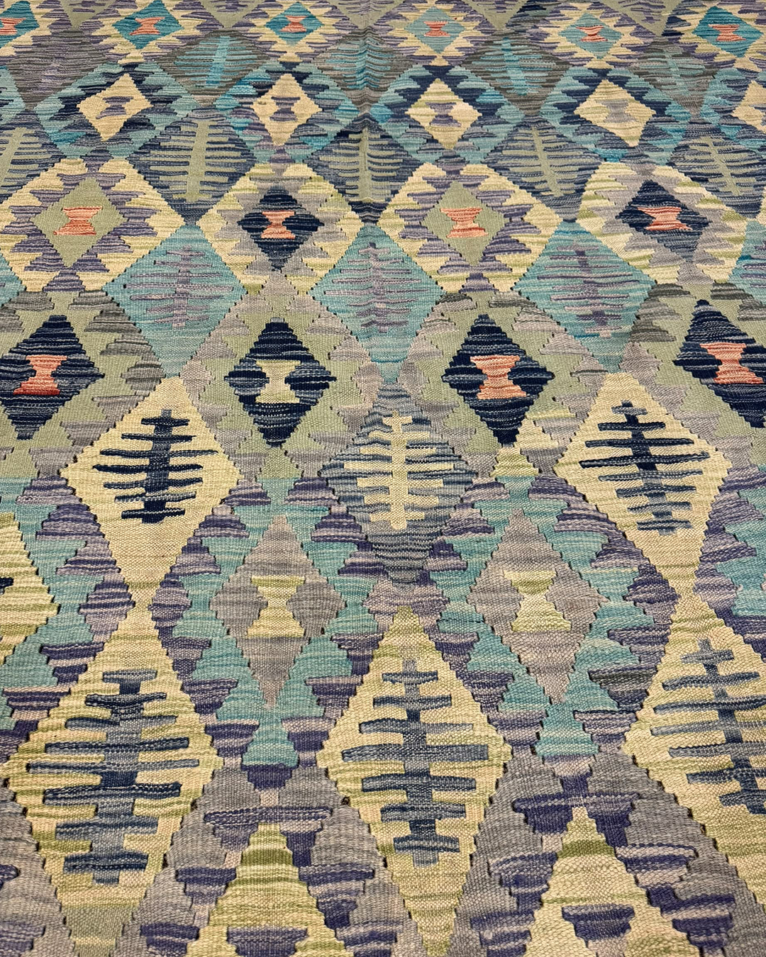 Mist Blue Sage Handwoven Kilim 204cm × 292cm