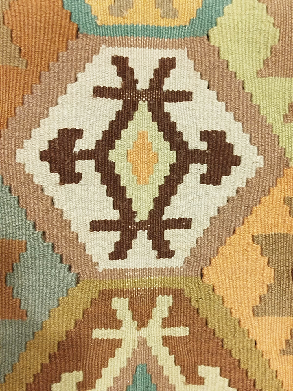 Sage Mosaic Nude Handwoven Kilim - 196cm x 300cm