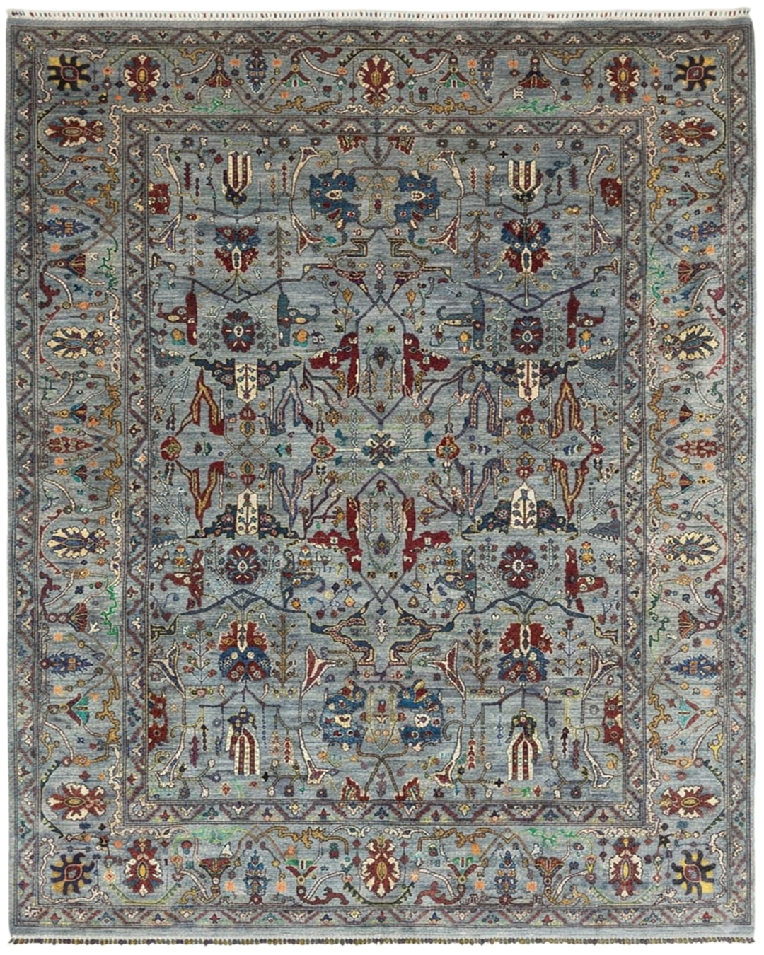 Karakul Mist Slate Blue Hand-Knotted Wool Area Rug - 350cm × 271cm
