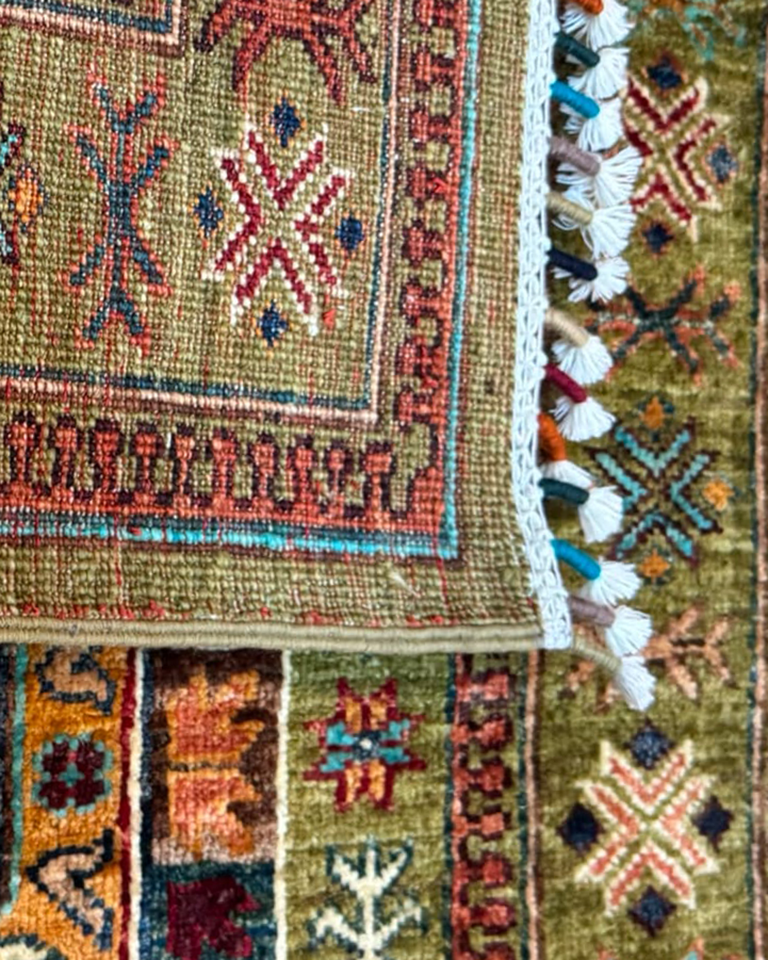 Karakul Heritage Olive Hand-Knotted Wool Runner Rug - 84cm × 268cm