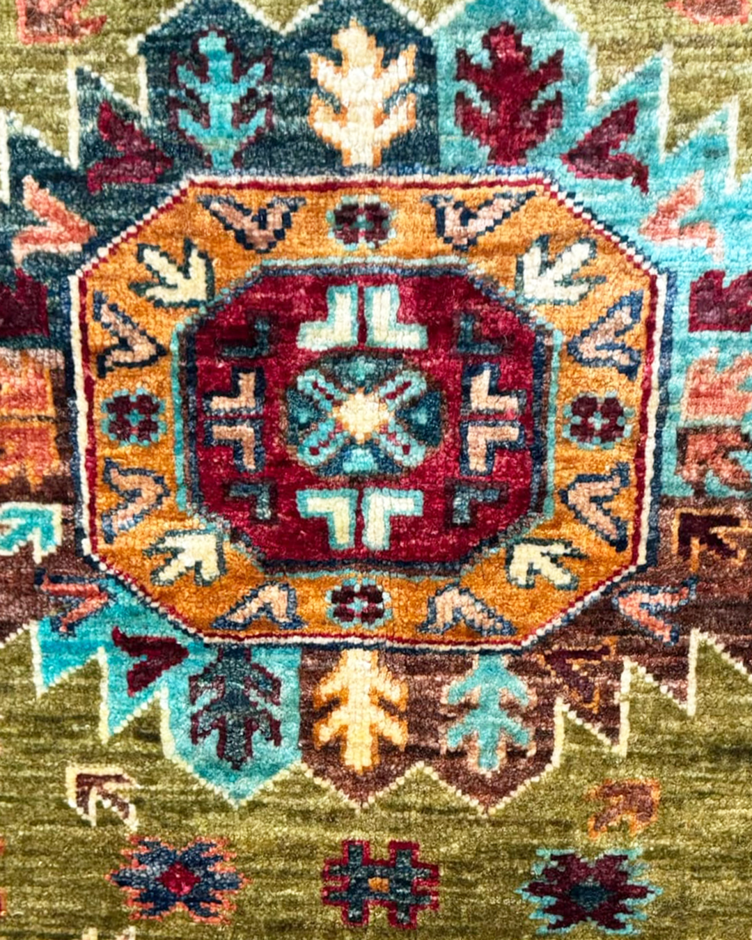 Karakul Heritage Olive Hand-Knotted Wool Runner Rug - 84cm × 268cm