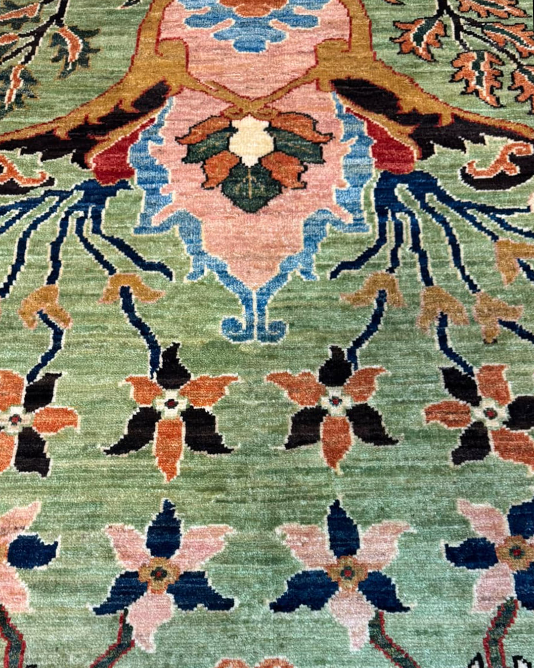 Karakul Meadow Sage Green Hand-Knotted Rug - 300cm × 250cm