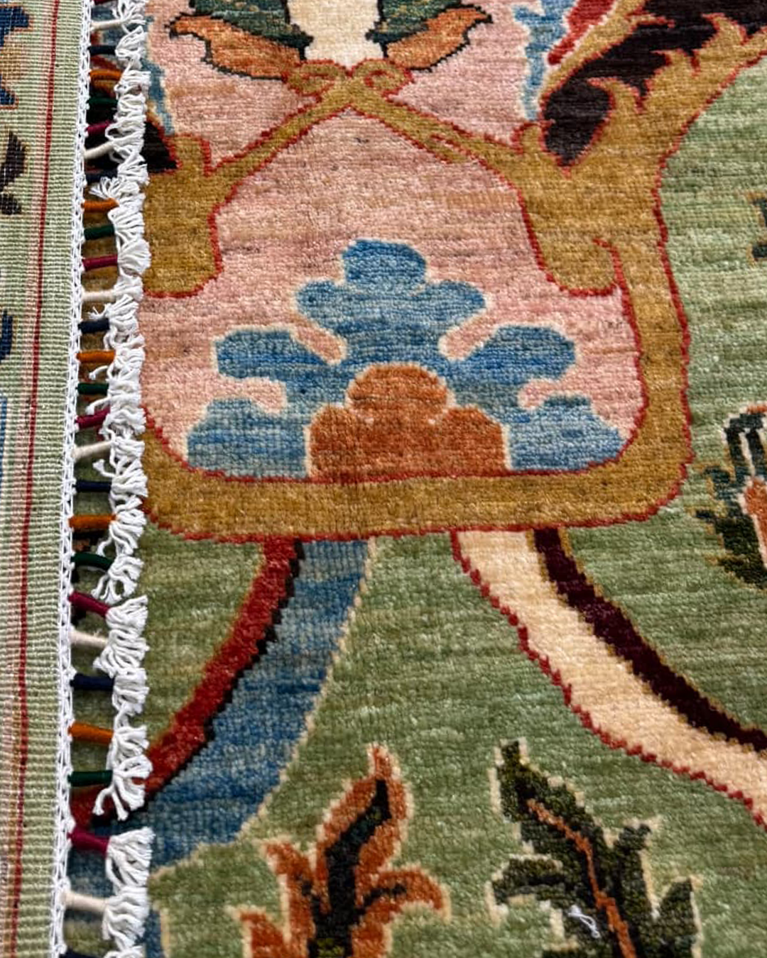 Karakul Meadow Sage Green Hand-Knotted Rug - 300cm × 250cm