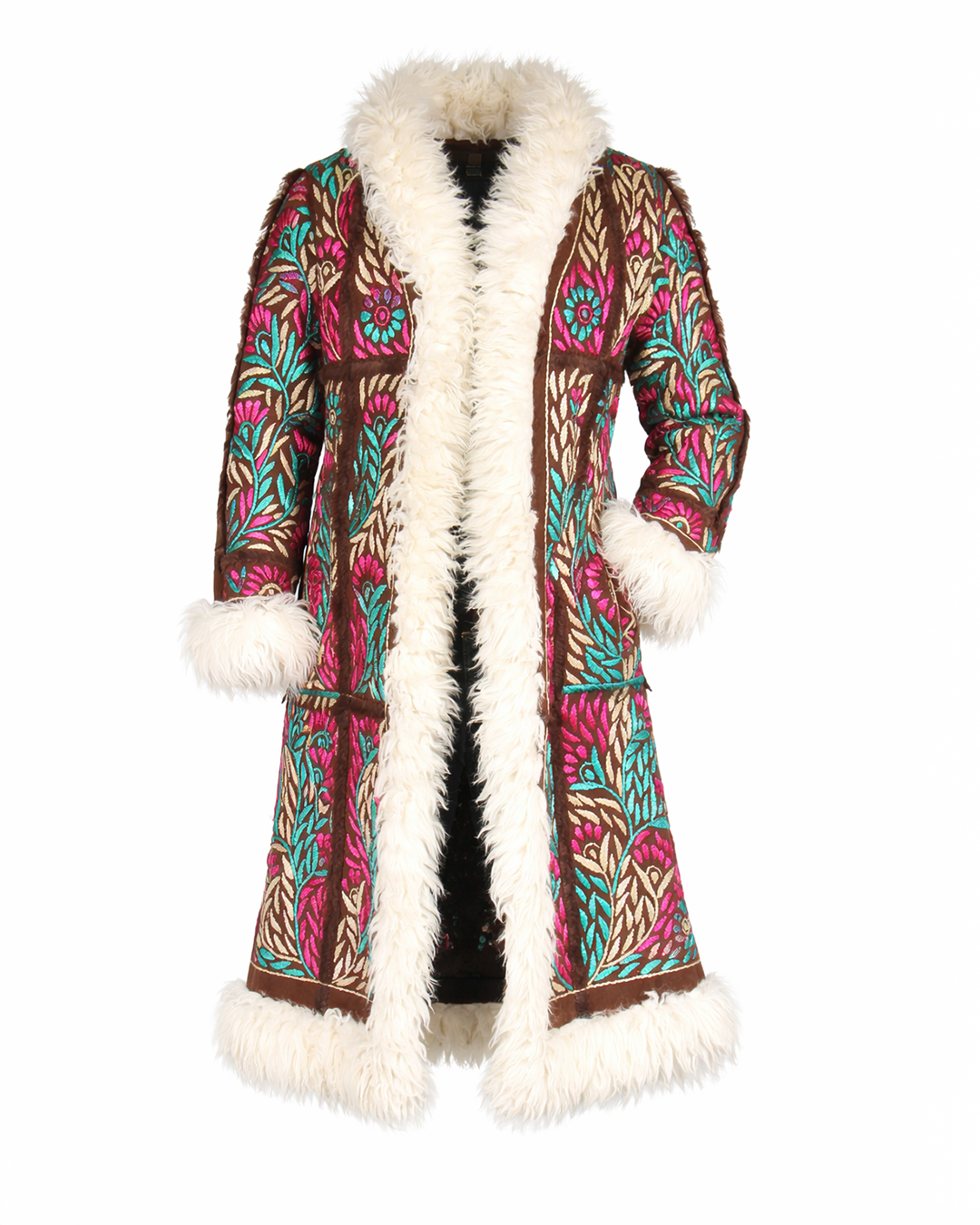 The Samarkand Heritage Malika Embroidered Shearling Coat | Design in London | 100% Artisan Handcrafted
