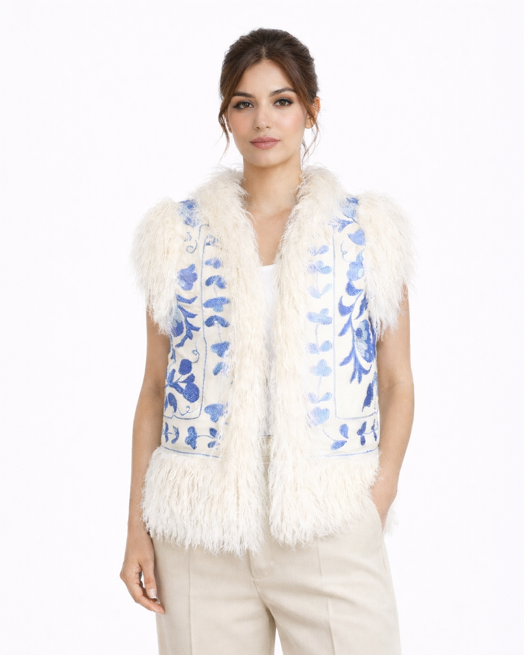 The Lapis Embroidered Artisan Waistcoat | Design in London | 100% Artisan Handcrafted