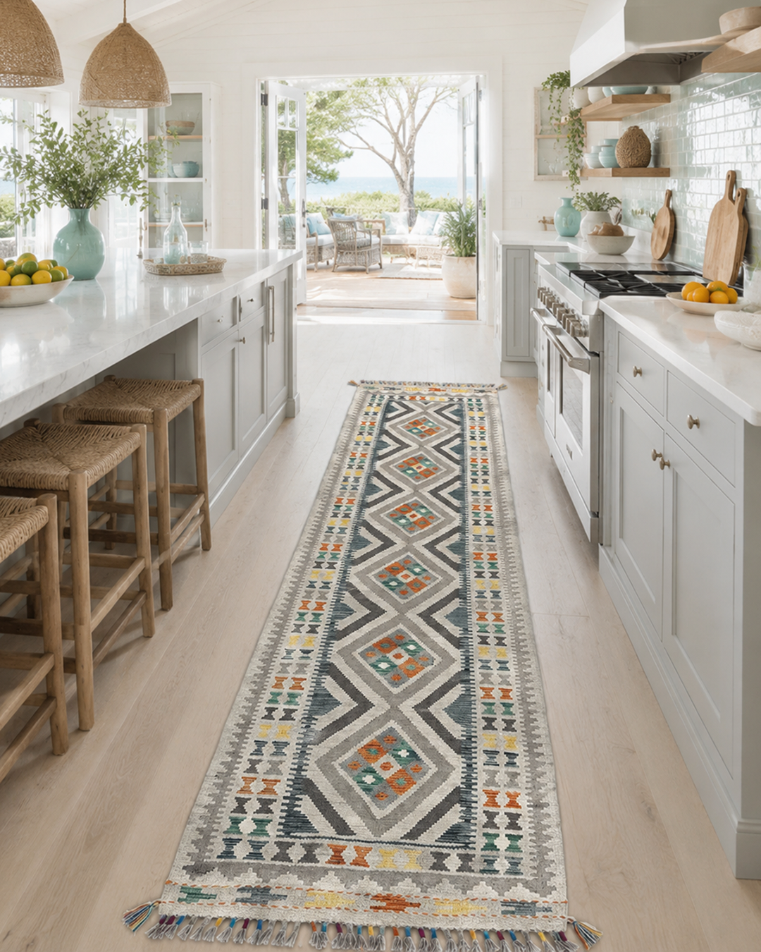 Kilim Runner Natural Multi Colour - 81cm × 291cm