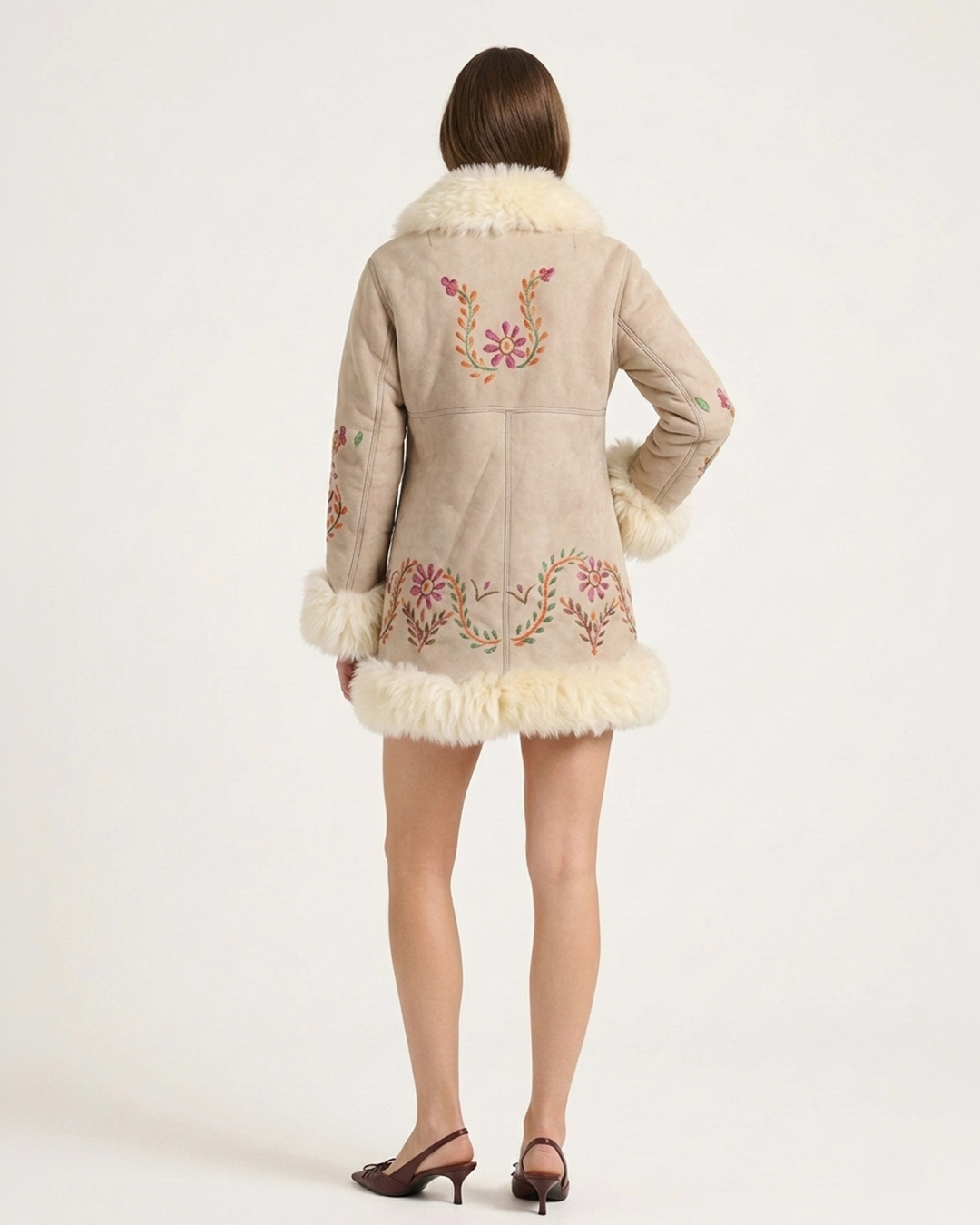 The Sahara Embroidered Boho Shearling Coat | Designed in London | 100% Artisan HandCrafted
