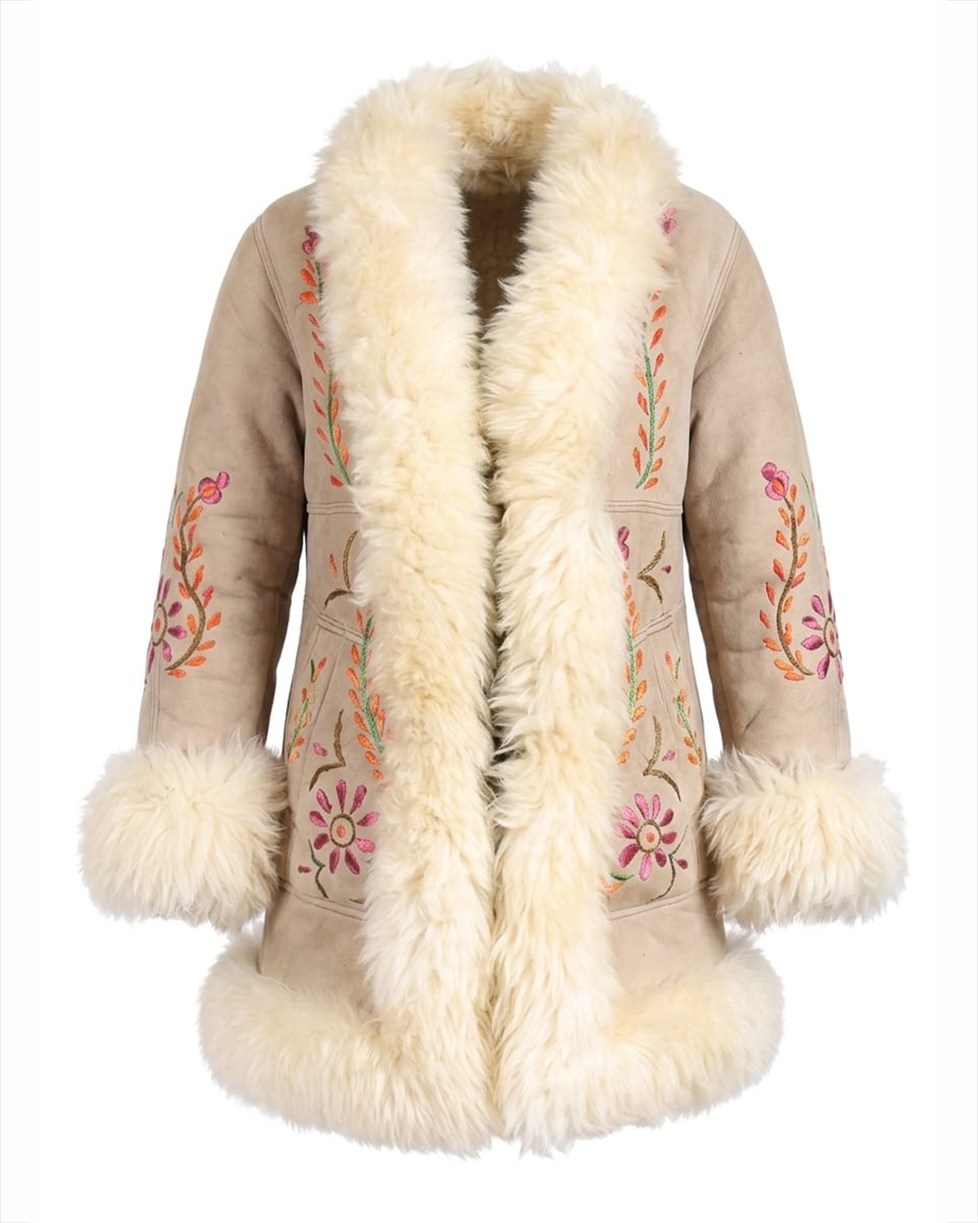 The Sahara Embroidered Boho Shearling Coat | Designed in London | 100% Artisan HandCrafted