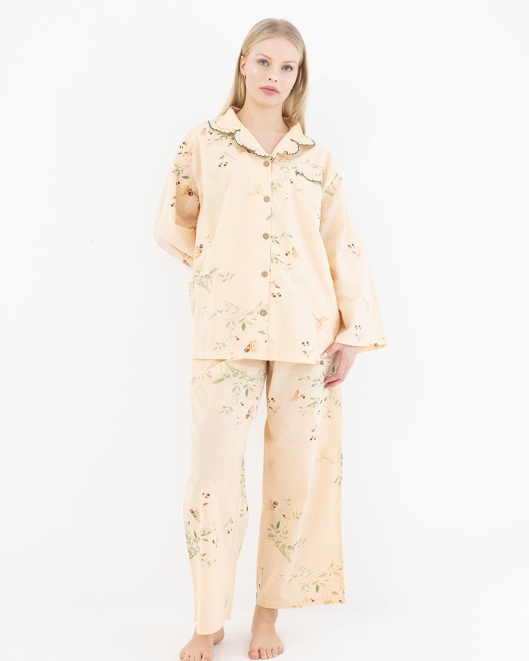 Aurora Embroidered Cotton Pyjama Set