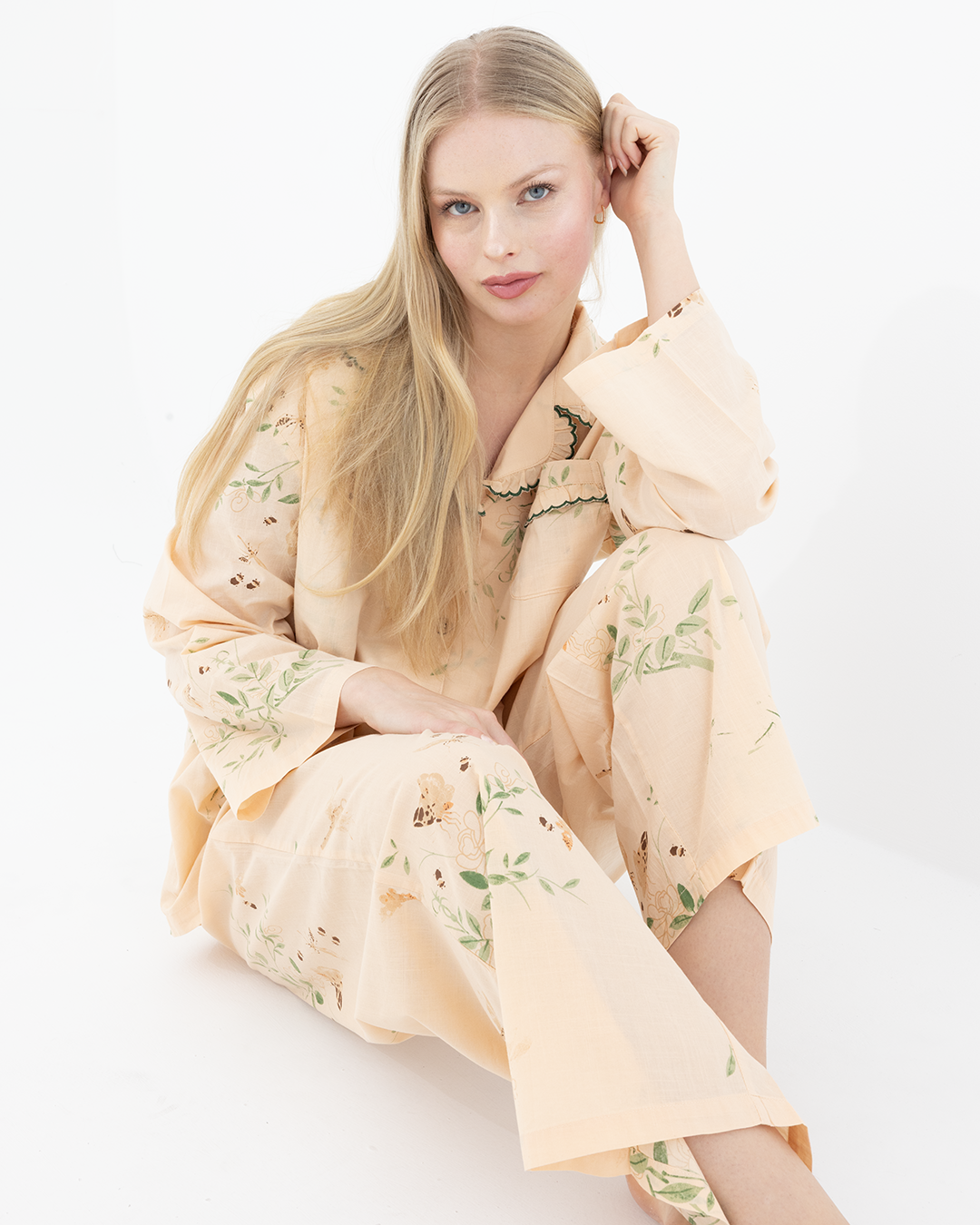 Aurora Embroidered Cotton Pyjama Set