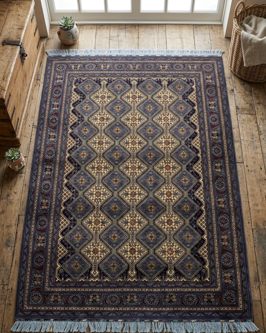 BELGIC HANDCRAFTED RUG | BLUE DIAMOND STYLE |