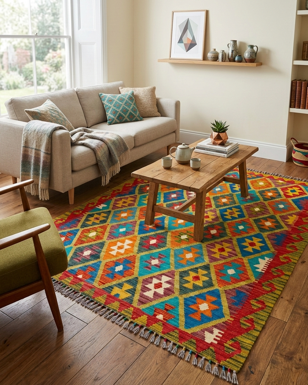 AFGHAN HANDCRAFTED KILIM | ZAMARUD STYLE |