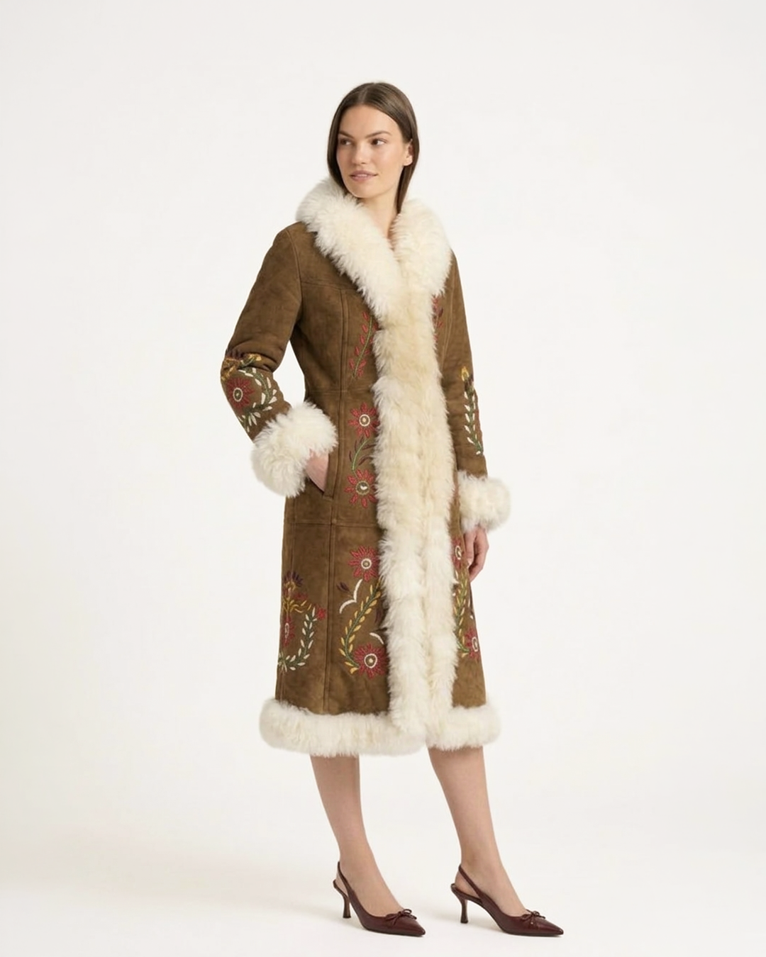 The Samarkand Heritage Embroidered Shearling Coat | Design in London | 100% Artisan Handcrafted