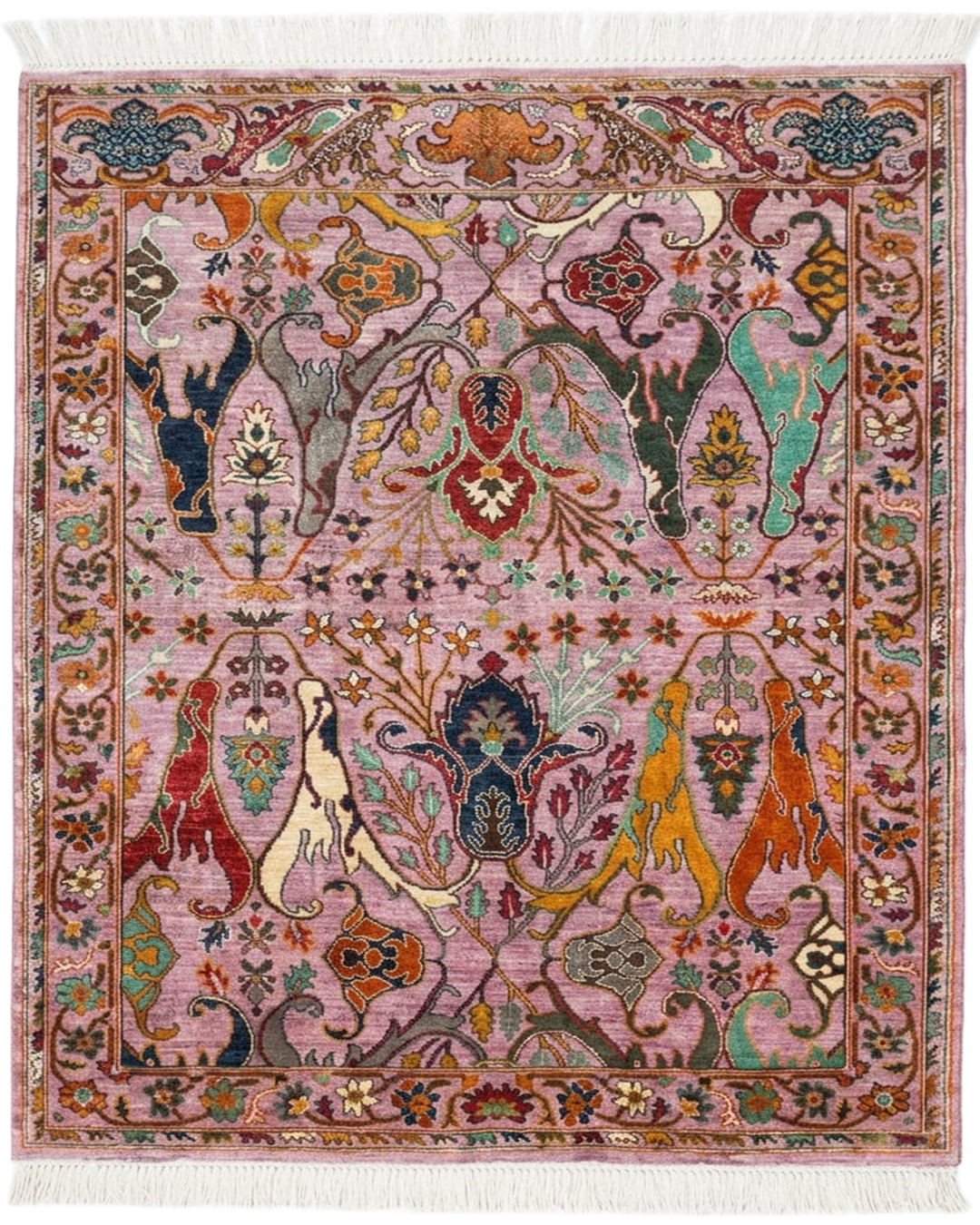 Karakul Botanical Rose Hand-Knotted Rug - 189cm × 260cm