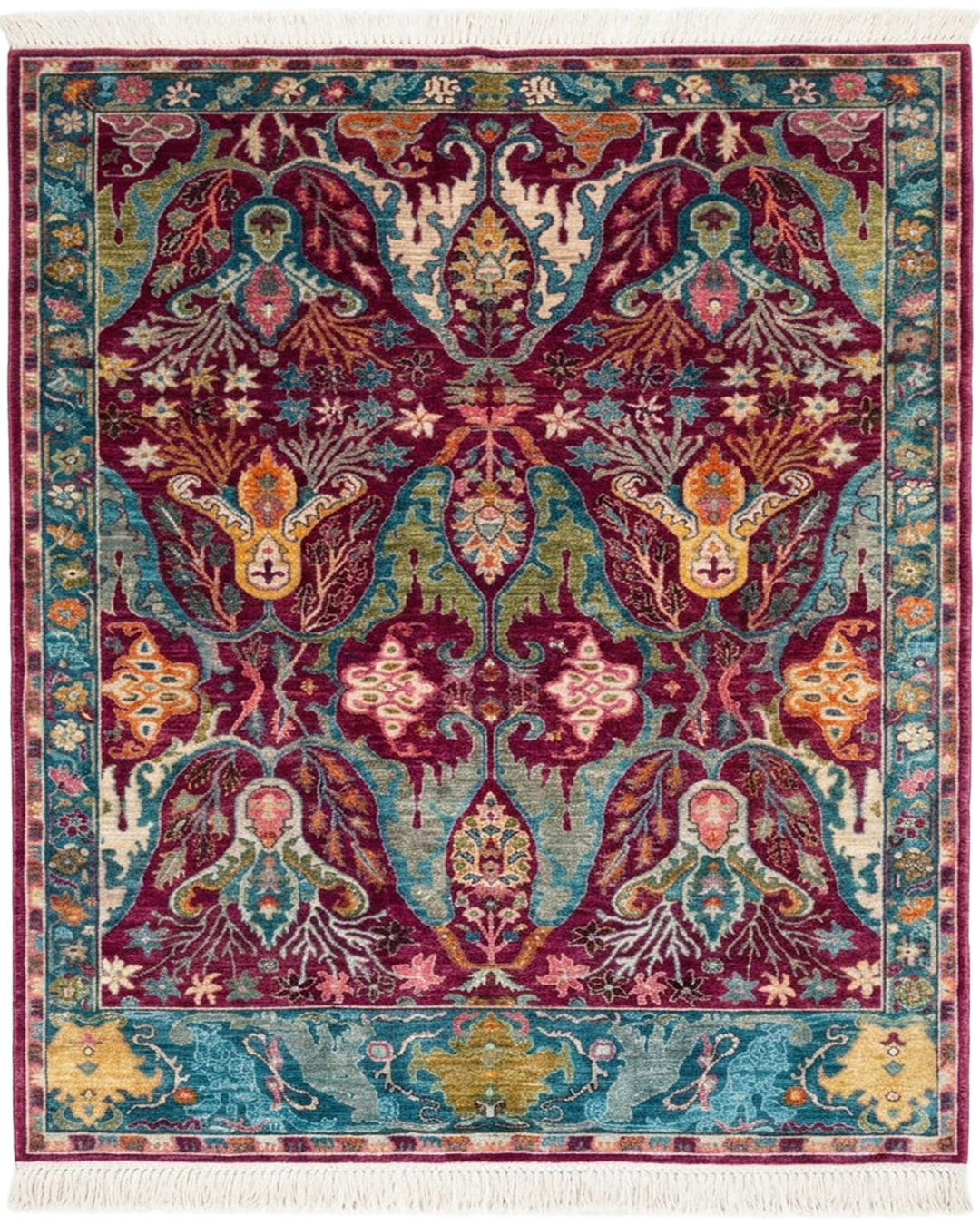 Karakul Jewel Plum & Magenta Hand-Knotted Rug - 188cm × 271cm
