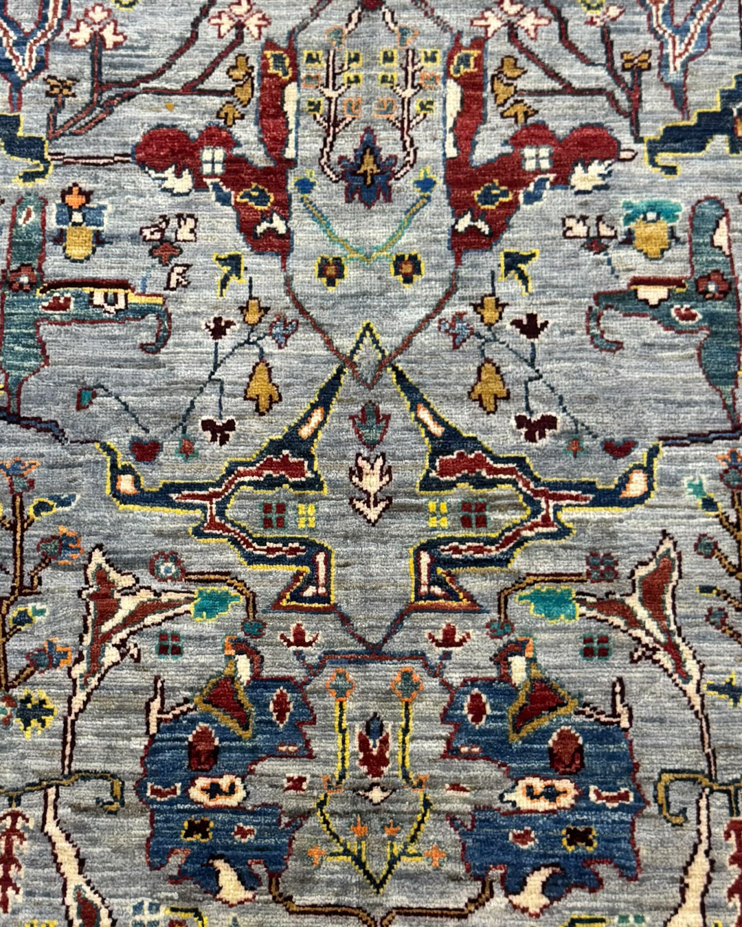 Karakul Mist Slate Blue Hand-Knotted Wool Area Rug - 350cm × 271cm