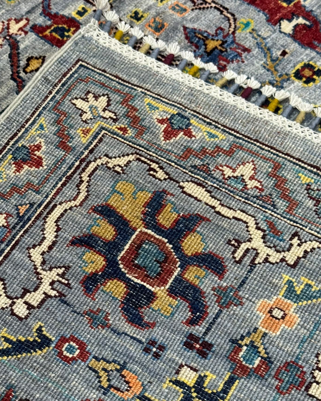 Karakul Mist Slate Blue Hand-Knotted Wool Area Rug - 350cm × 271cm