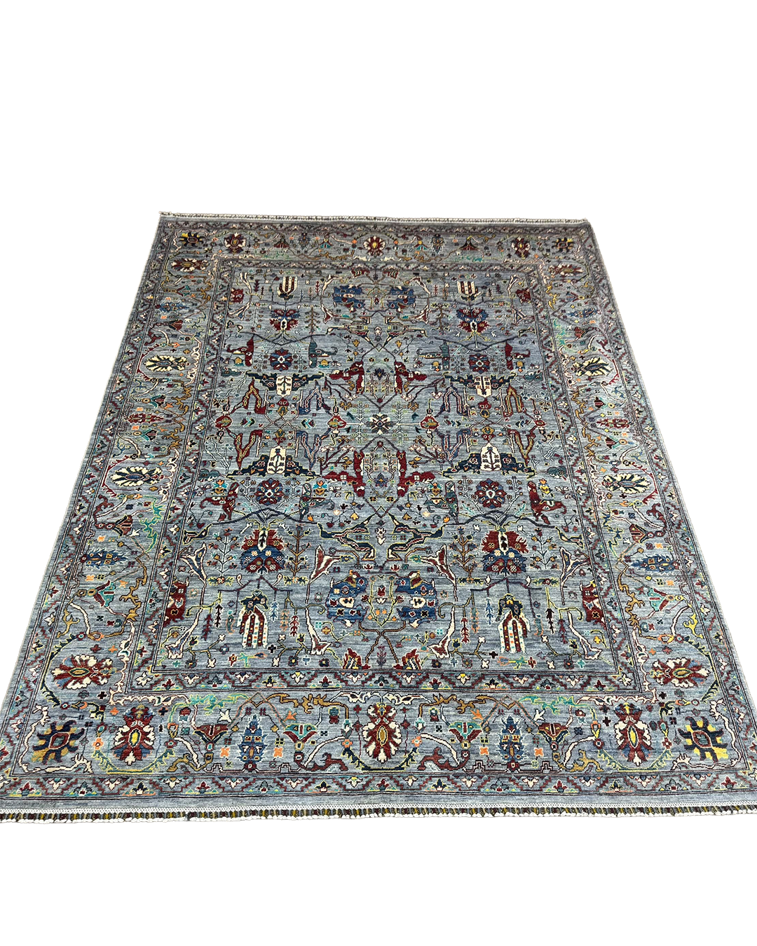 Karakul Mist Slate Blue Hand-Knotted Wool Area Rug - 350cm × 271cm