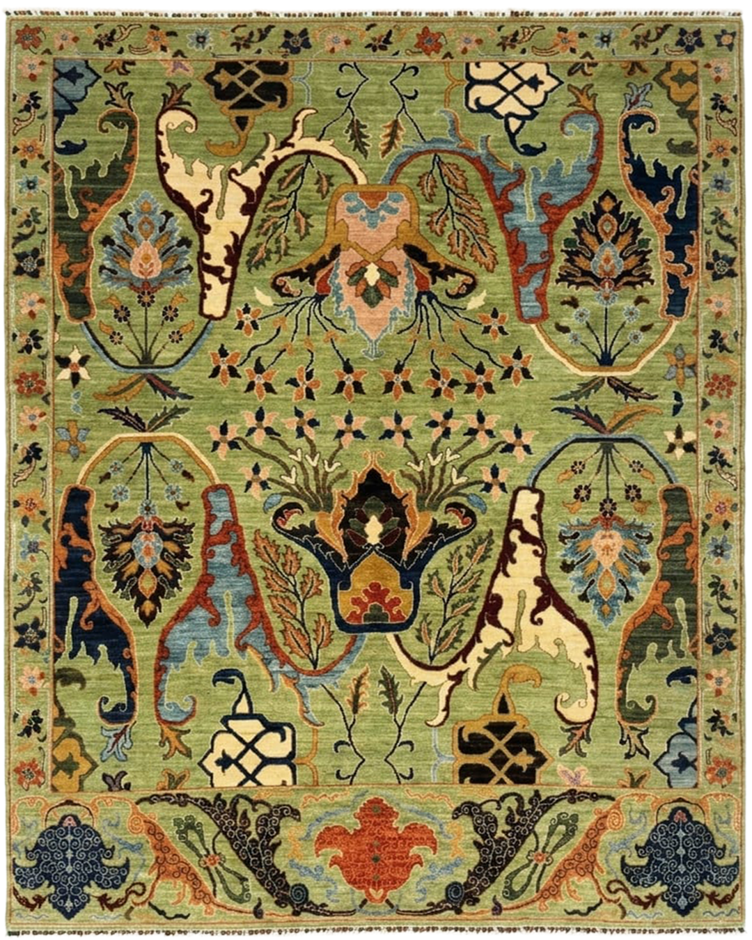 Karakul Meadow Sage Green Hand-Knotted Rug - 300cm × 250cm