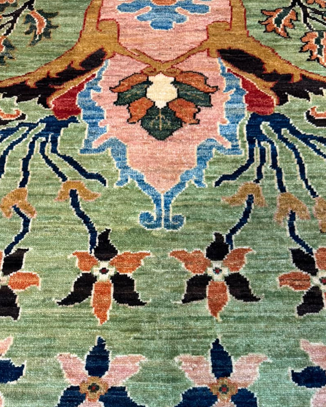Karakul Meadow Sage Green Hand-Knotted Rug - 300cm × 250cm