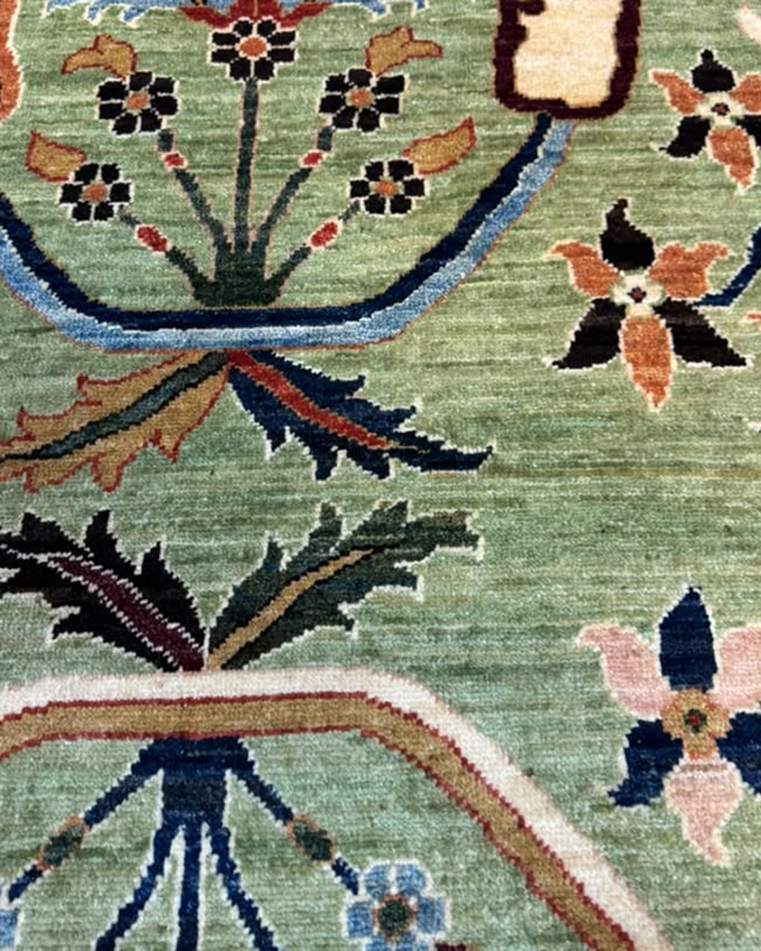 Karakul Meadow Sage Green Hand-Knotted Rug - 300cm × 250cm