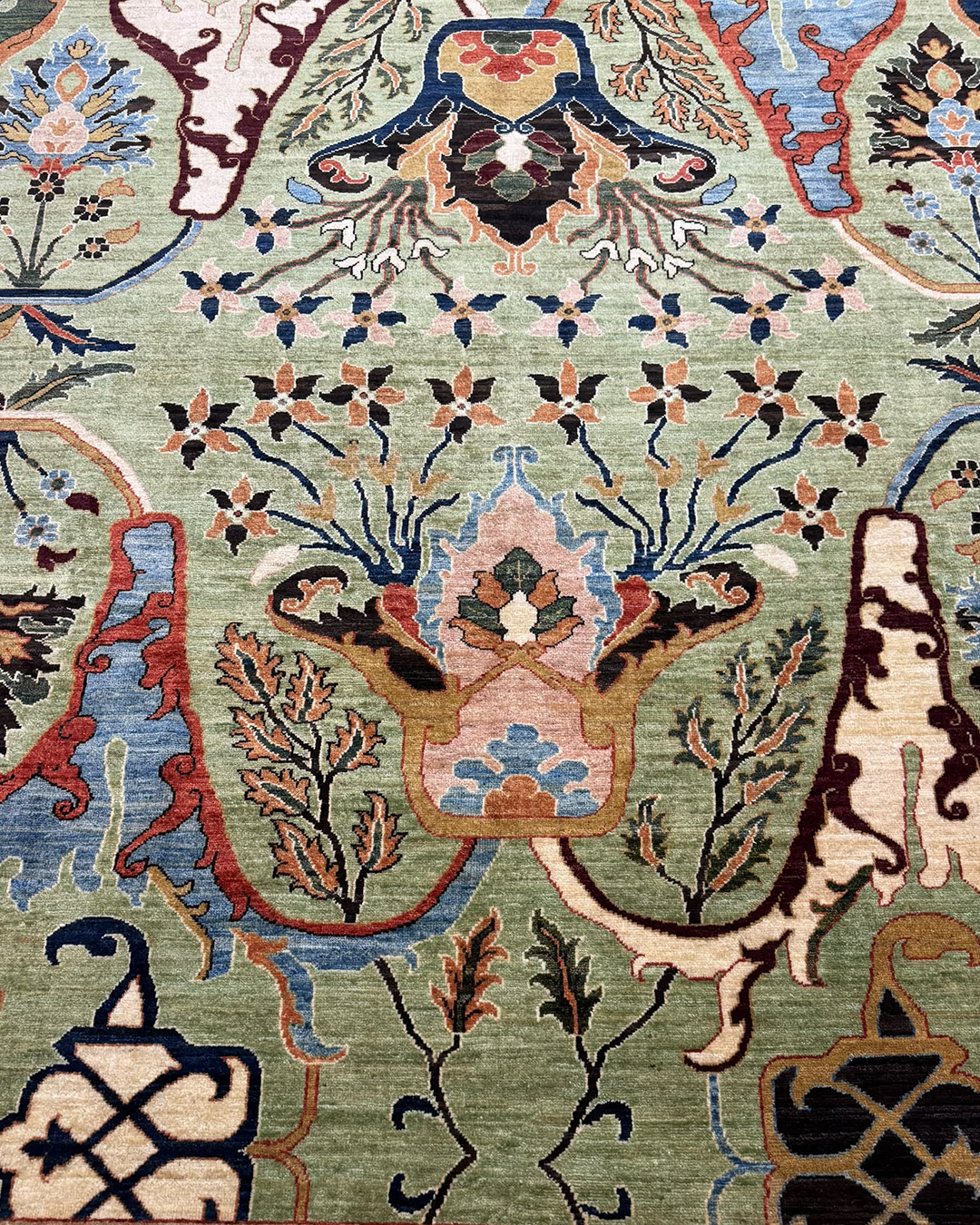 Karakul Meadow Sage Green Hand-Knotted Rug - 300cm × 250cm