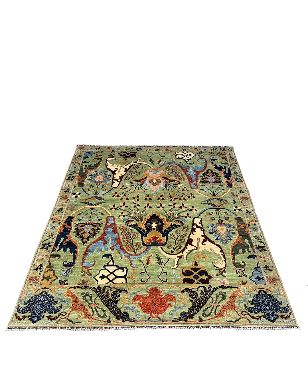 Karakul Meadow Sage Green Hand-Knotted Rug - 300cm × 250cm