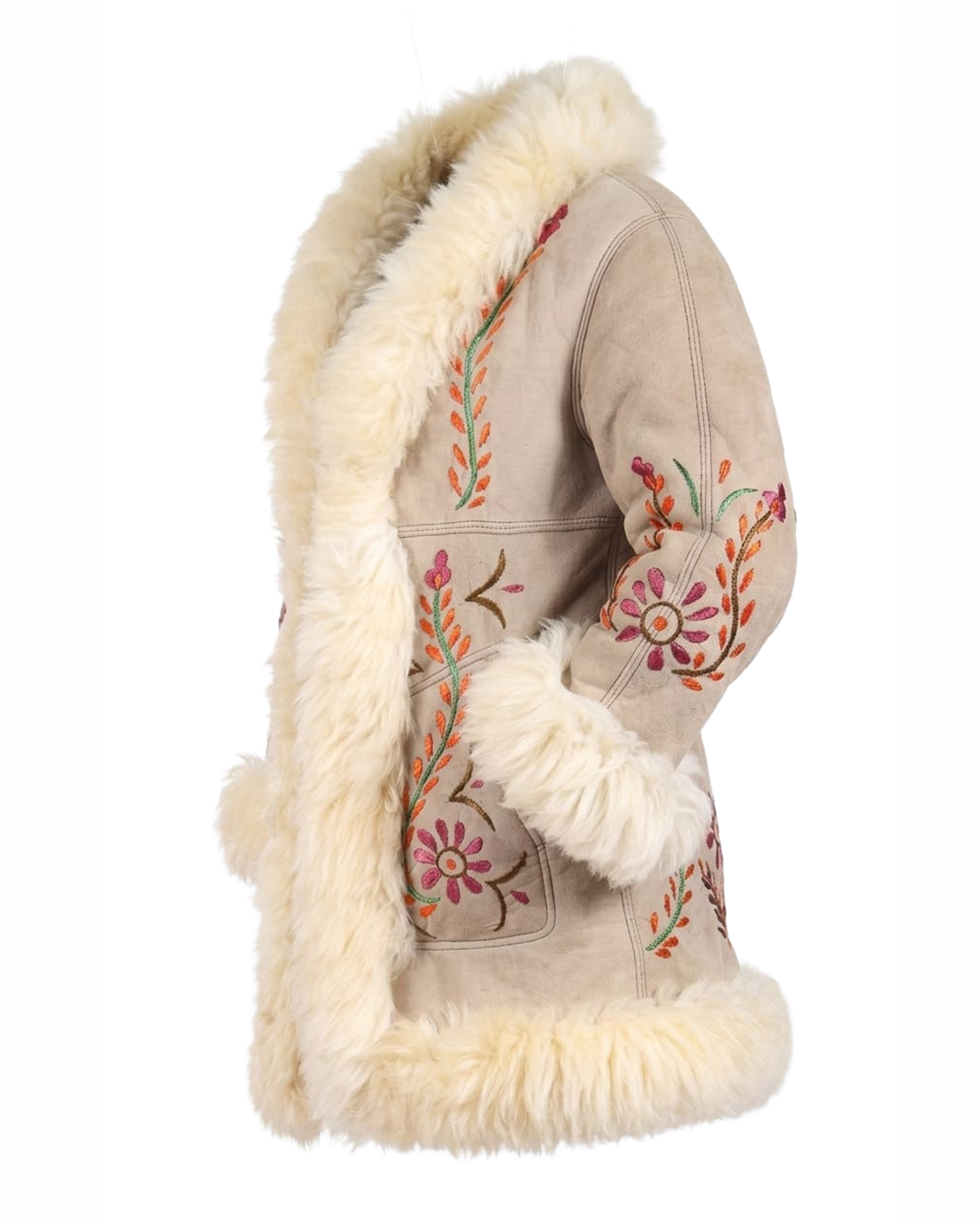 The Sahara Embroidered Boho Shearling Coat | Designed in London | 100% Artisan HandCrafted