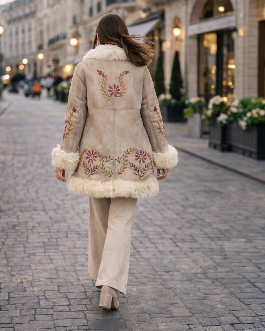 The Sahara Embroidered Boho Shearling Coat | Designed in London | 100% Artisan HandCrafted