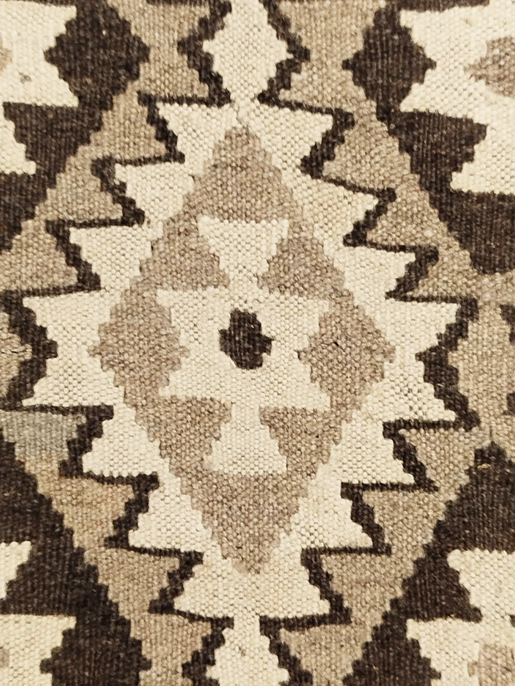 Natural Grey & Ivory Handwoven Kilim - 204cm × 284cm