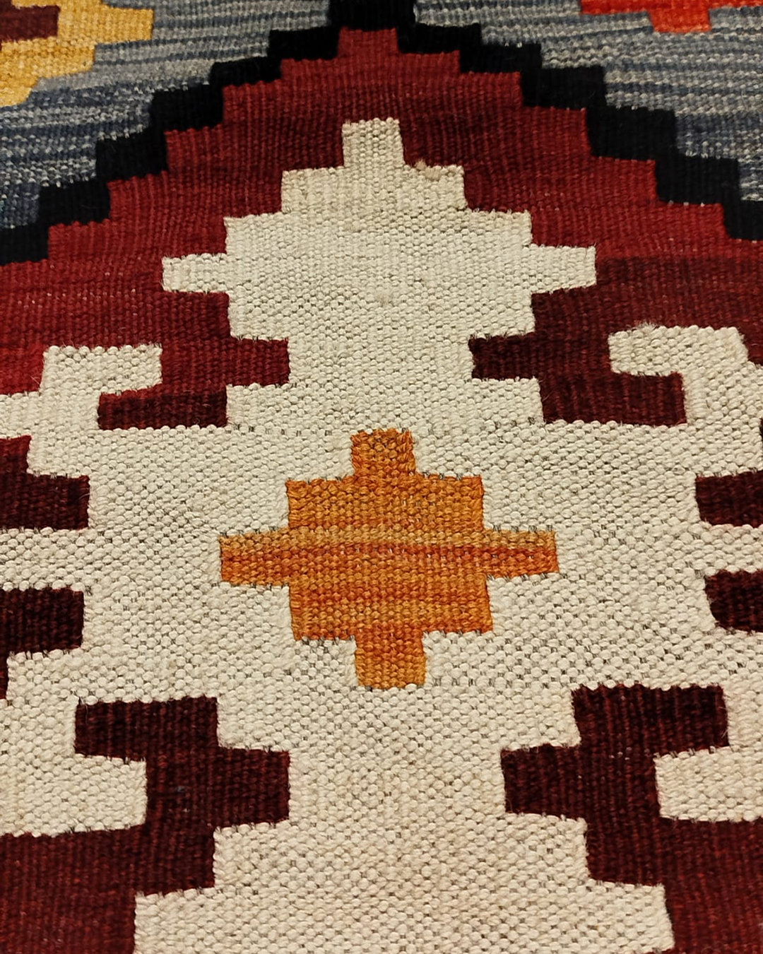 Ember Burgundy Handwoven Kilim - 206cm × 293cm