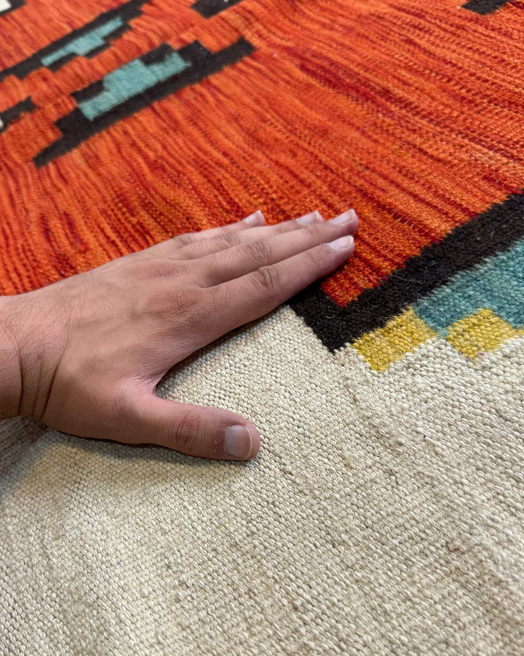 Anatolian Good Fortune Creamy Ivory Kilim - 302cm × 203cm
